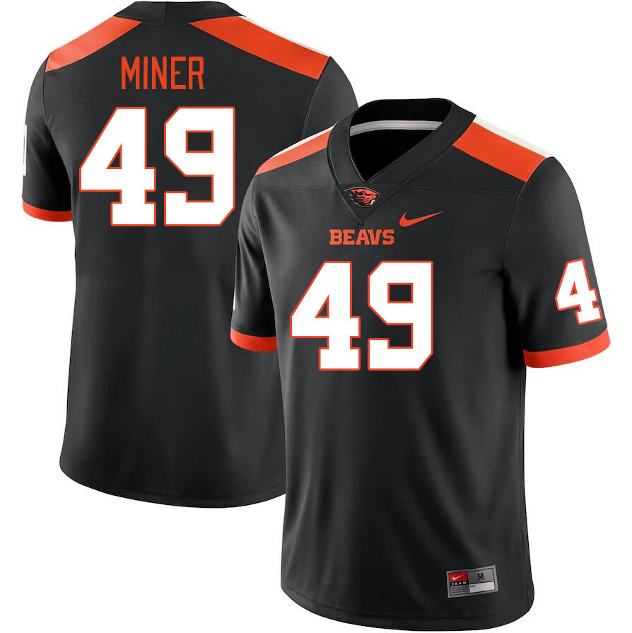 Men #49 Frank Miner Oregon State Beavers College Football Jerseys Stitched-Black